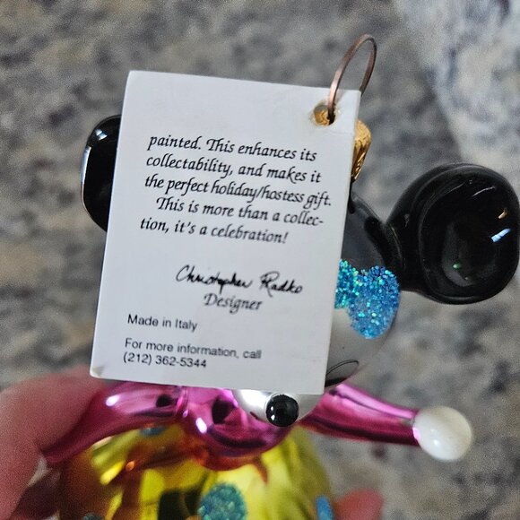 RARE VINTAGE CHRISTOPHER RADKO MINNIE MOUSE ITALIAN GLASS CHRISTMAS ORNAMENT - Picture 6 of 7